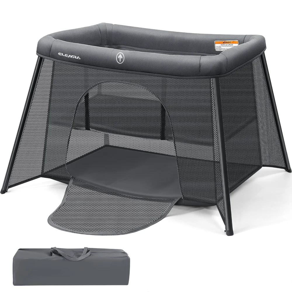 ELEMARA 2 in 1 Baby Travel Crib Easy Set-Up