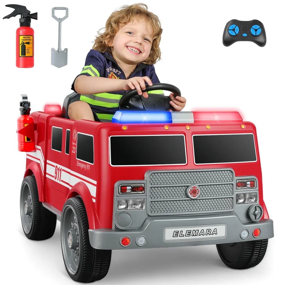 ELEMARA 12V Ride-On Fire Truck