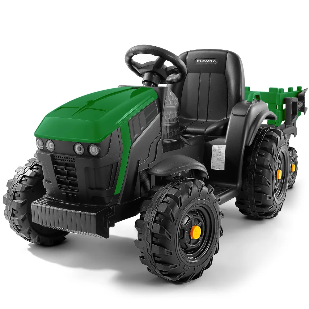 ELEMARA 24V 9AH Ride-On Tractor with Easy Detachable Trailer