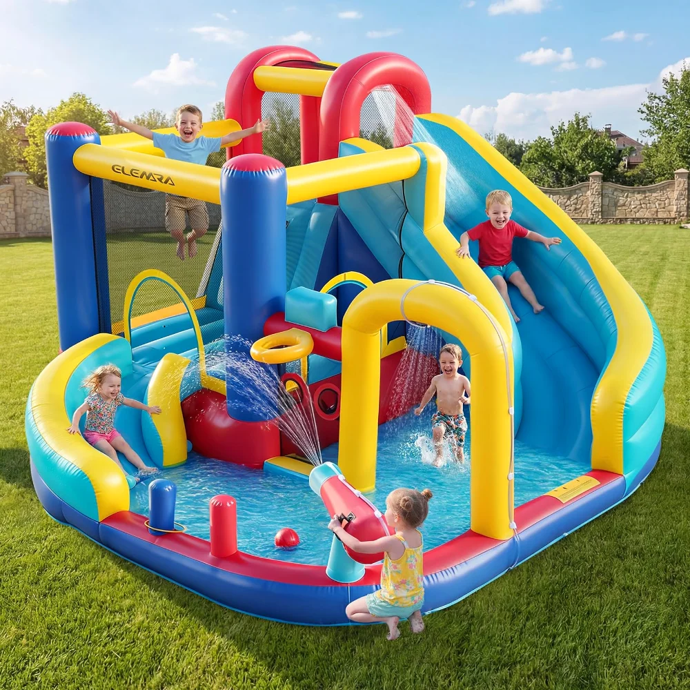 ELEMARA 10-in-1 Bounce House with Dual Slides